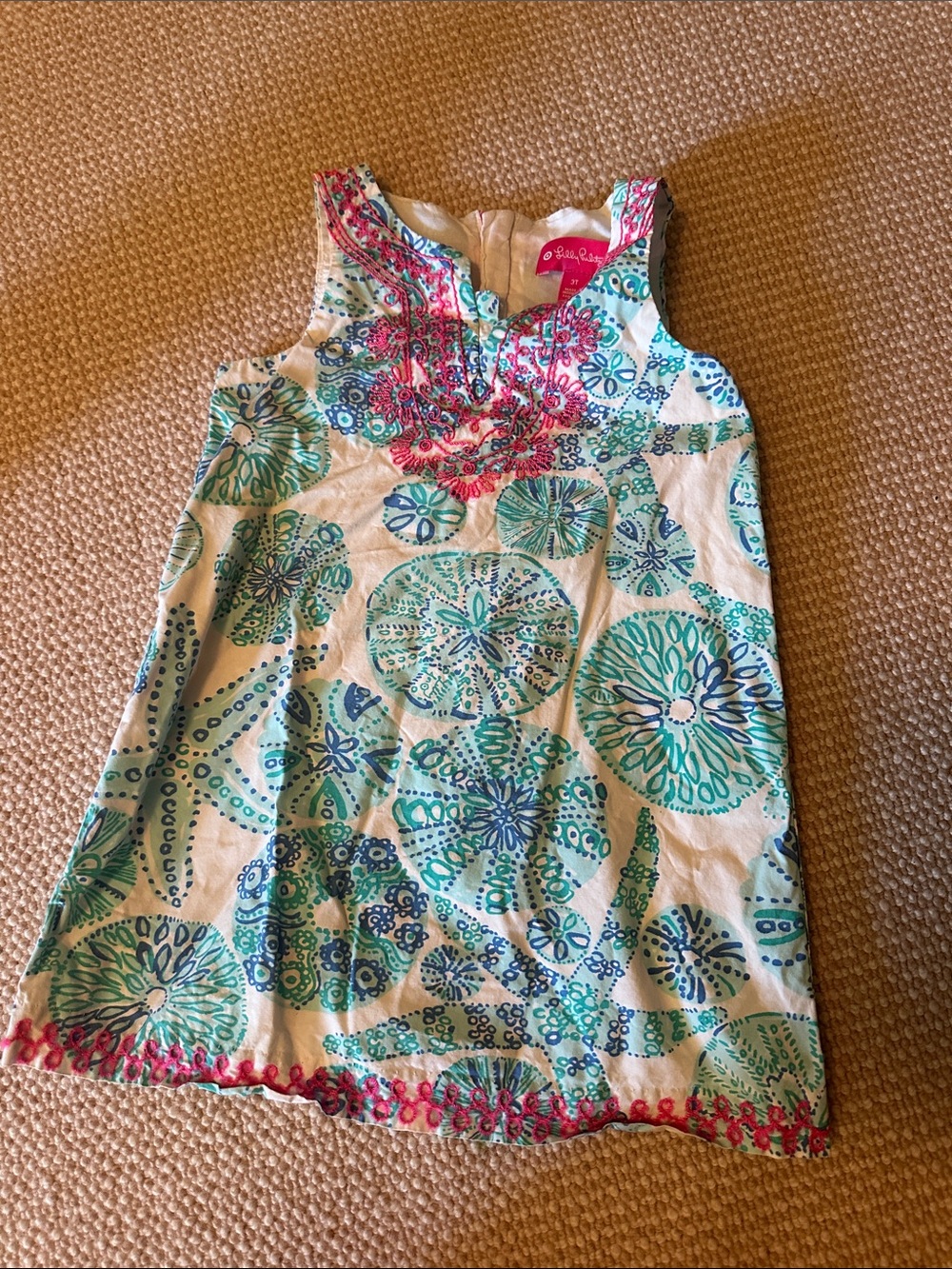 Lilly Pulitzer, Teal & Pink Embroidered Sleeveless Dress Lily Pulitzer target co